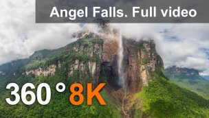 360 度天使瀑布委内瑞拉空中 8K 视频