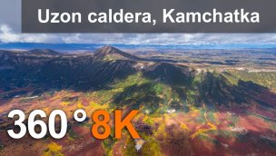 360 度视频乌宗火山火山口堪察加俄罗斯 8K 航拍视频