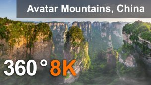 360 度视频阿凡达山脉张家界国家公园中国 8K 航拍视频