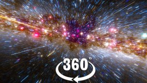 以超过光速的速度从我们的太阳系进行 VR 360 太空之旅的虚拟现实视频