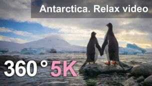 南极冰冻世界风景放松 360 度 5K 电影