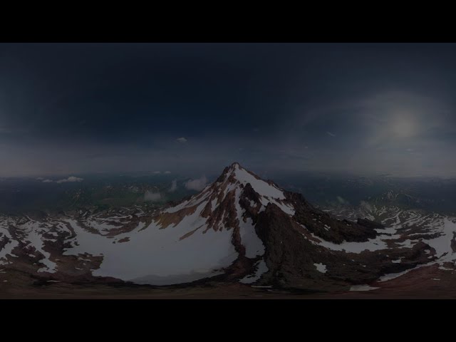 Wedding at the top of the volcano Kamchatka Russia Aerial 360 video in 8K