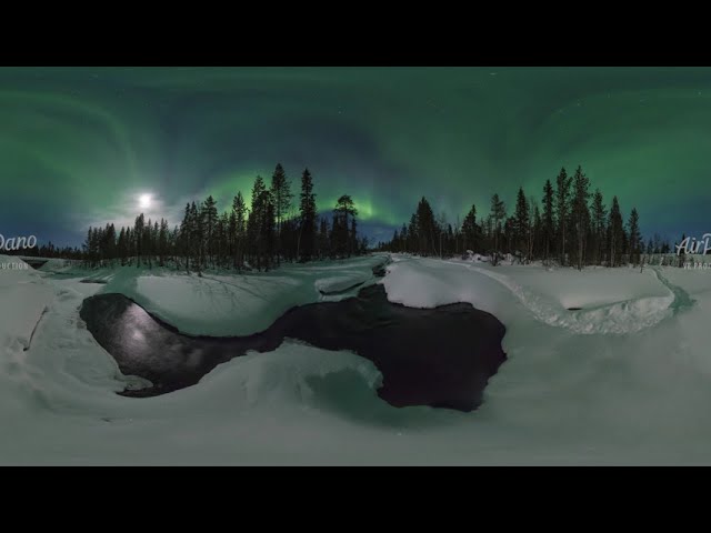 Northern lights on the Kola Peninsula Russia 360 video in 12K