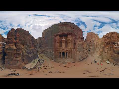 Ancient city of Petra Jordan Aerial 360 video in 8K Virtual travel