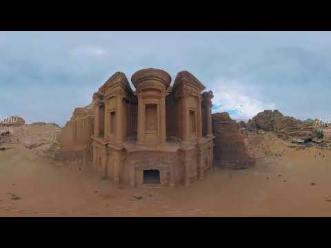 Ancient city of Petra Jordan Aerial 360 video in 8K Virtual travel