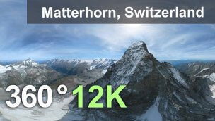 瑞士马特宏峰山阿尔卑斯山 12K 空中 360 度视频