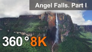 360 度天使瀑布委内瑞拉第一部分空中 8K 视频