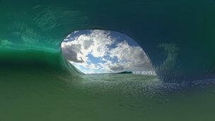 虚拟冲浪 360 度虚拟现实视频  在管中环顾四周