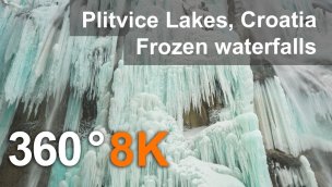 克罗地亚冬季 360 度十六湖预告片 8K 航拍视频