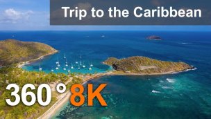 加勒比海航拍水下 360 度 8K 视频