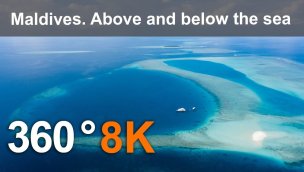 马尔代夫 海上和水下 8K 空中和水下 360 度视频 虚拟旅行