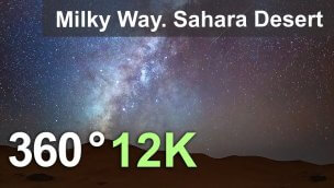 撒哈拉沙漠上空的银河系 360 度 12K 视频