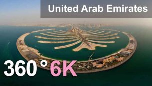 阿拉伯联合酋长国 6K 空中 360 度视频 前往中东的虚拟旅行