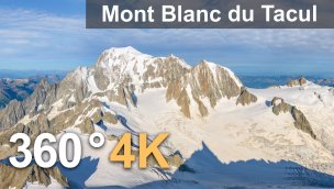 Mont Blanc du Tacul 上的三个勃朗峰 360 度视频山峰