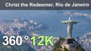 基督救世主巴西里约热内卢的偶像 12K 空中 360 视频