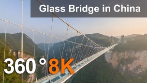 张家界玻璃桥中国 360 度 8K 航拍视频