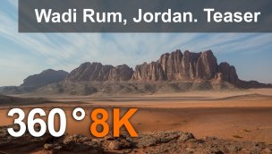 360度视频瓦迪拉姆沙漠月亮谷约旦8K航拍视频