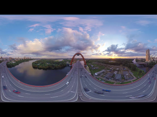 360 Zhivopisniy Bridge Moscow 4 aerial video图1