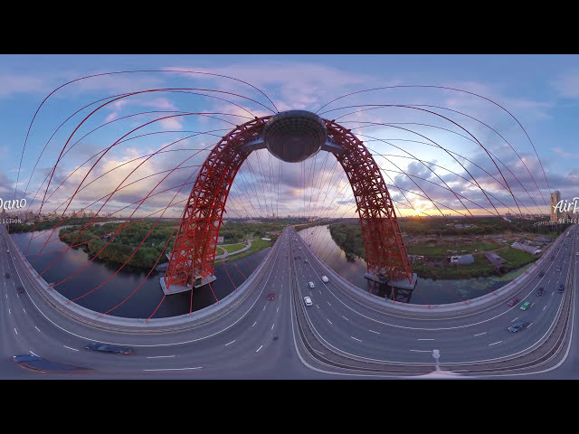 360 Zhivopisniy Bridge Moscow 4 aerial video图2