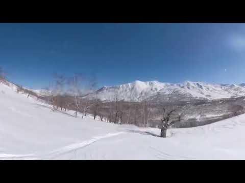 Freeride at Snow Valley mountain lodge Kamchatka 360 video in 5K