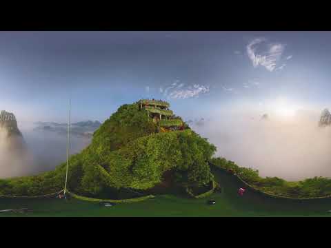 Guilin Mountains China Aerial 360 video in 5K