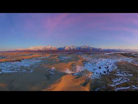 Chara Sands Relax flight above Siberian desert Russia Aerial 360 video in 12K
