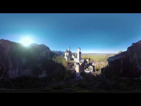 Neuschwanstein Castle Germany Aerial 360 video in 5K