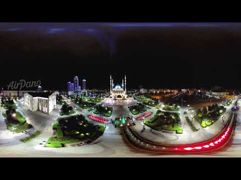 Heart of Chechnya Mosque Grozny Russia 4K aerial 360 video图1