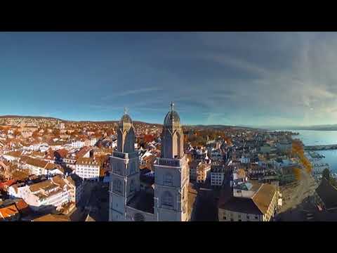 Zurich Switzerland Aerial 360 video in 4K Virtual travel图3