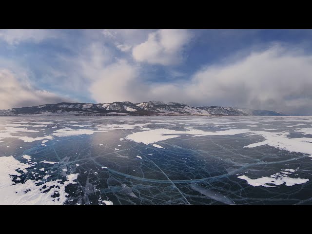 360 video Lake Baikal Magical Ice Russia 12K aerial video图2