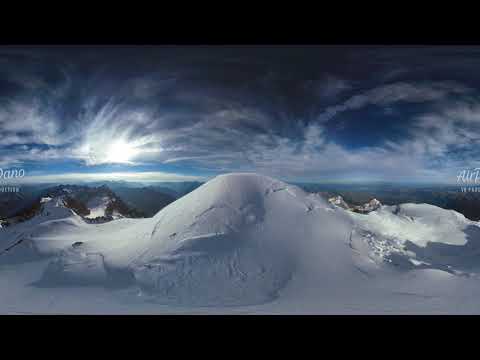 Three peaks of Mont Blanc 360 video over Mont Blanc peak