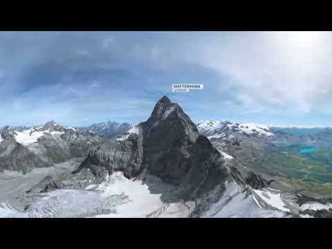 Zermatt Matterhorn Switzerland Aerial 360 video in 8K Virtual travel
