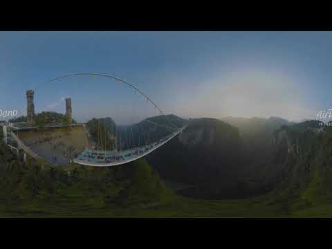 Zhangjiajie Glass Bridge China 360 aerial video in 8K