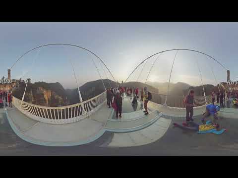 Zhangjiajie Glass Bridge China 360 aerial video in 8K