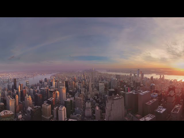 New York USA City of Skyscrapers 360 8K aerial video图1