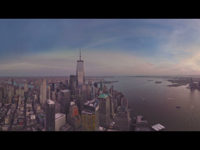 New York USA City of Skyscrapers 360 8K aerial video图2