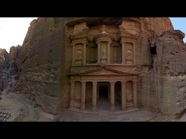 360 video Ancient city Petra Jordan 4K aerial video