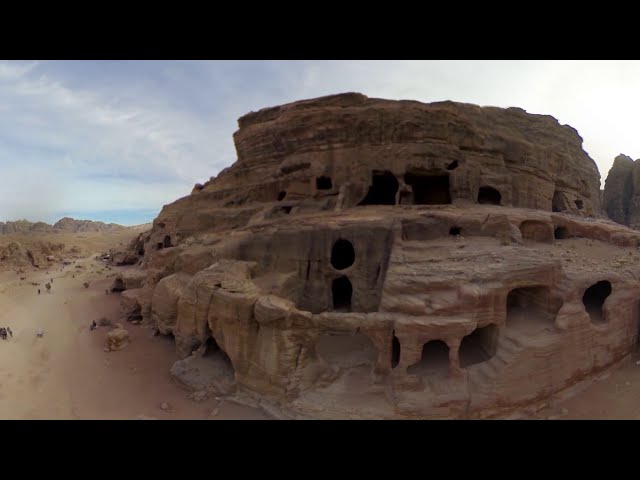 360 video Ancient city Petra Jordan 4K aerial video